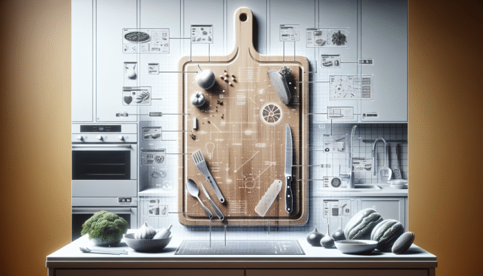 A durable, eco-friendly cutting board showcased in a modern kitchen, epitomising sustainability and minimal waste.