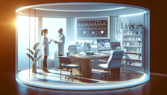 A serene private clinic in Coventry with modern decor, offering quick cholesterol testing and personalized consultations.