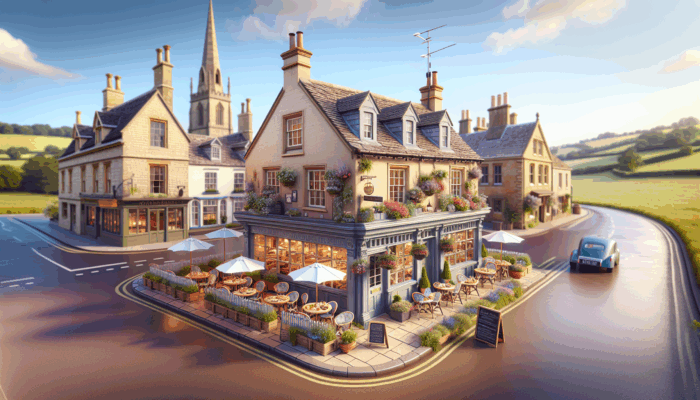 A small café in Wotton-under-Edge featuring unique dishes along with historic buildings and countryside in a video.