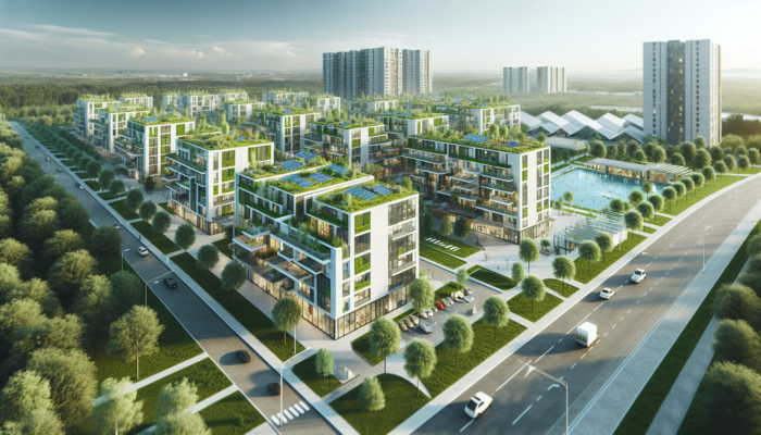 Modern, eco-friendly housing complex in Witbank designed for young professionals and families, showcasing sustainable design and community amenities.