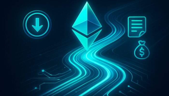 Visual representation of declining Ethereum gas fees through optimised blockchain pathways