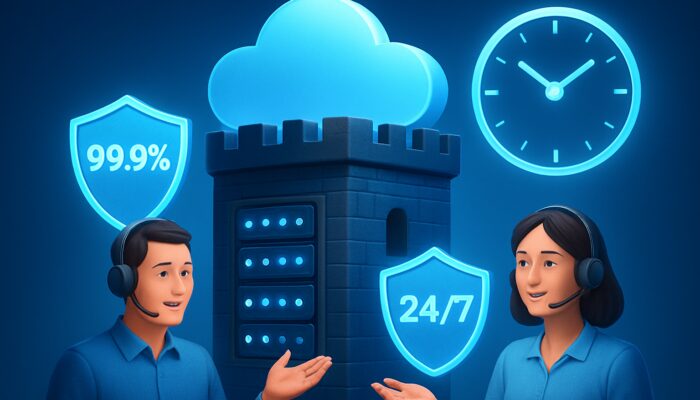 Fortified cloud server with 99.9% uptime guarantees and round-the-clock migration support