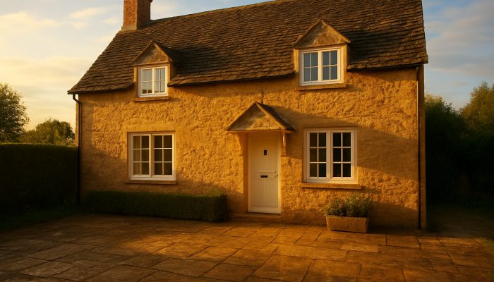 Well-lit Nether Compton cottage with sparkling windows and fresh linens after a meticulous cleaning.