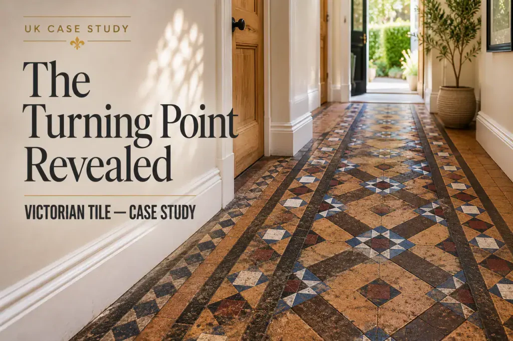 Victorian Tile Floor Unveiled After Years of Neglect